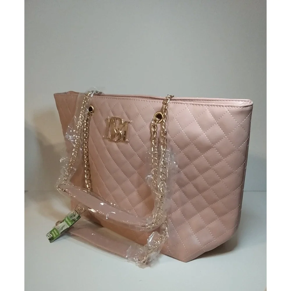 Badgley Mischka BMH-108 Blush Pink Quilted Chain Strap Bag Tote NWT MSRP $129